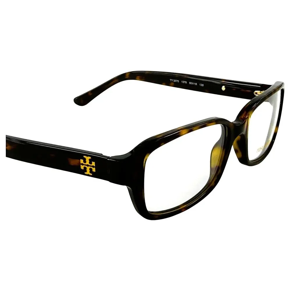 Tory Burch TY2070 Womens Plastic Eyeglass Frame 1378 Dark Tortoise 50-16